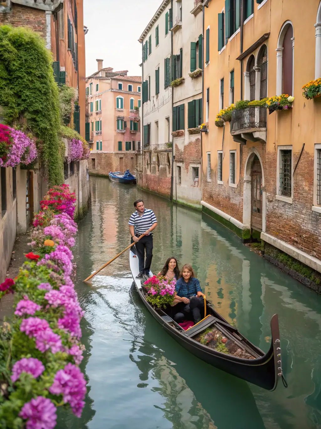 A private gondola ride in Venice at sunset, with a serenade, offering a romantic and unforgettable experience.